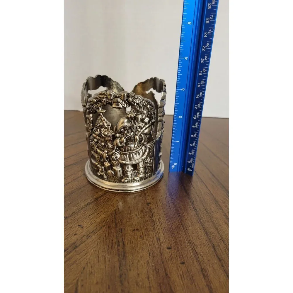 Godinger Silver Art Co LTD Santa‎ Votive Candle Holder Christmas Holiday